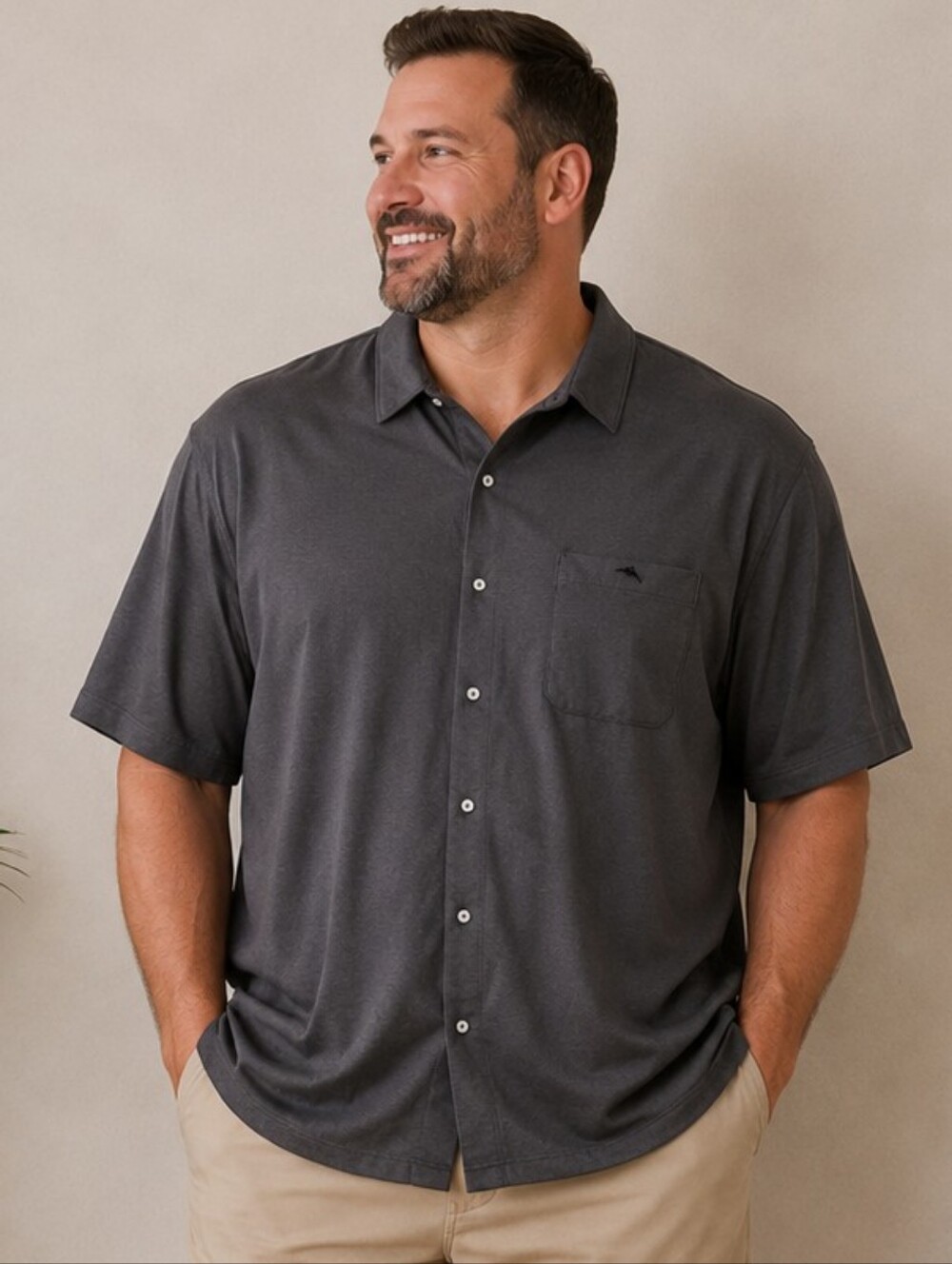 Tommy Bahama Islandzone Supima Cotton The San Lucio Stretch Knit Men's 4X Gray